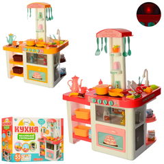 Дитяча ігрова кухня, Home Kitchen 889-63-64, світло, вода, звук, аксесуари (55 предметів), 76см