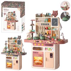 Детская игровая кухня, звук, вода, свет, пар, 87 предметов (посуда, продукты), 2 цвета, 92см, WD-P46-R46