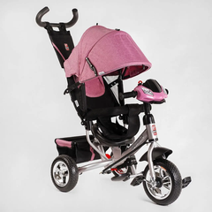 Велосипед триколісний з батьківською ручкою дитячий Best Trike 6588/74-305, колеса Evafoam, рожевий