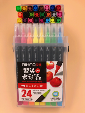 Набір двосторонніх скетч маркерів на спиртовій основі "AIHAO" PM514-48, 48 штук у пластиковому пеналі