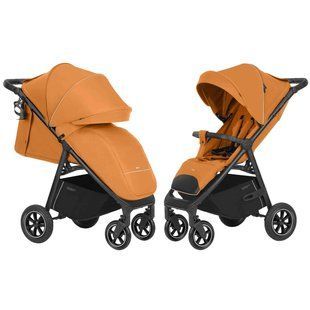 Коляска прогулянкова Carrello Bravo NF 2024 CRL-5512 Amber Orange, помаранчева, візочок Карелло Браво, надувні колеса