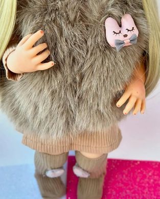 Кукла виниловая 55см, ручная работа, блондинка в шубе, Reborn Baby Doll 78