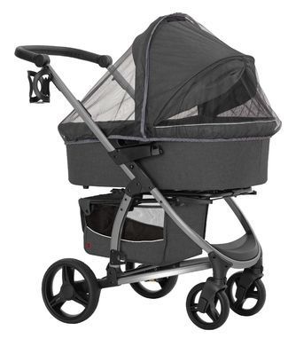 Коляска универсальная 2 в 1, CARRELLO Vista CRL-6501/1 2in1 Steel Grey, серая, Карелло Виста
