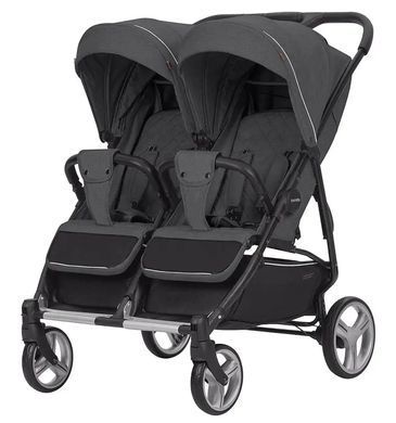 Коляска універсальна 2 в 1 для двійні, CARRELLO Connect CRL-5502/1 Serious Black, чорна, Карелло Коннект
