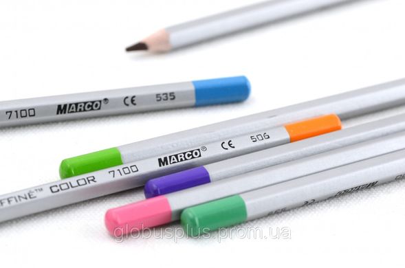 Карандаши цветные 12 цветов MARCO 7100-12TN Raffine металлизированные, металлическая упаковка