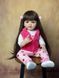 Кукла виниловая 55см, ручная работа, брюнетка в розовом костюме, Reborn Baby Doll 16