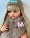 Кукла виниловая 55см, ручная работа, блондинка в шубе, Reborn Baby Doll 78
