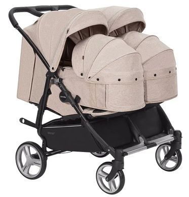 Коляска універсальна 2 в 1 для двійні, CARRELLO Connect CRL-5502/1 Cotton Beige, бежева, Карелло Коннект