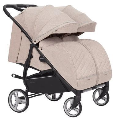 Коляска універсальна 2 в 1 для двійні, CARRELLO Connect CRL-5502/1 Cotton Beige, бежева, Карелло Коннект