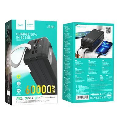 Повербанк Power Bank HOCO J86B 60000 mAh Швидка зарядка!