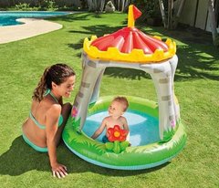 Дитячий надувний басейн Intex "Королівський палац" з навісом для малюків, 57122, 122*122см