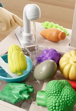 Дитяча ігрова велика кухня, звук, вода, світло, пара, 90 предметів, висота 95см, G 785 A green
