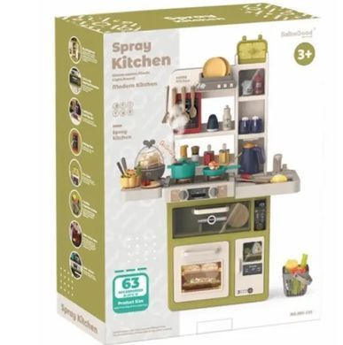 Детская игровая кухня "Spray Kitchen", звук, вода, свет, пар, яйцеварка, 63 предмета, 83см, 889-235