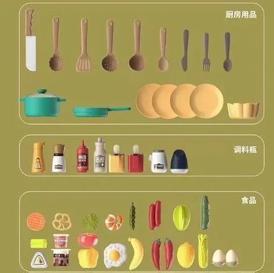 Детская игровая кухня "Spray Kitchen", звук, вода, свет, пар, яйцеварка, 63 предмета, 83см, 889-235