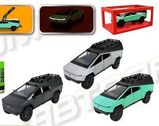 Автомодель метеллическая, машинка АВТОПРОМ 23*10*8см "Tesla pickups camring" AP7727