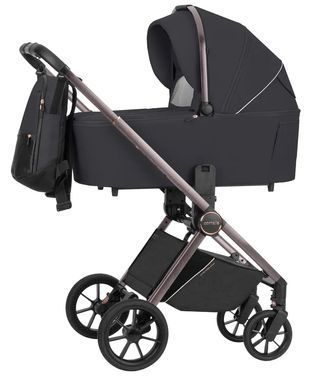 Коляска універсальна 2 в 1, CARRELLO Ultra CRL-6525 2 в1 Night Black, чорна, візок Карелло Ультра 2024