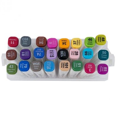 Набір двосторонніх скетч маркери на спиртовій основі "Aihao" AH-PM508-24, 24 штуки в пластиковому пеналі
