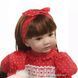 Лялька вінілова 55см, ручна робота, в червоному платті з ведмежа, Reborn Baby Doll 51