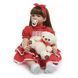 Лялька вінілова 55см, ручна робота, в червоному платті з ведмежа, Reborn Baby Doll 51