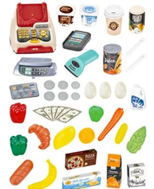 Детский игровой супермаркет, касса, тележка, звуковые эффекты, 48 предметов, 668-78