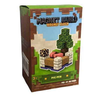 Конструктор магнитный Майнкрафт, Magnet Block (Magnet world) "Загон для свиней", 37 дет., T9904