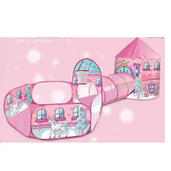 Палатка детская игровая с тоннелем и манежем MR 0685 "Замок принцессы" для девочки