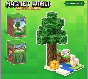 Конструктор магнітний Майнкрафт, Magnet Block (Magnet world) "Берег струмка", 34 дет., T9905