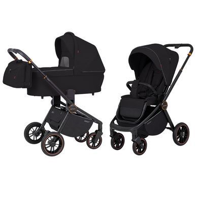 Коляска універсальна 2 в 1, CARRELLO Epica CRL-8510/1 (2in1) Space Black, чорна, Карелло Епіка