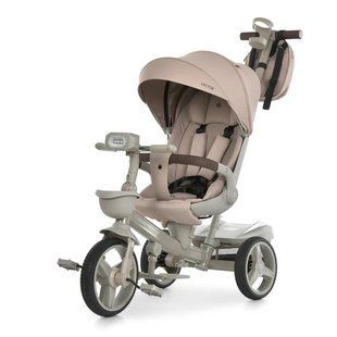 Велосипед триколісний з батьківською ручкою EL CAMINO VECTOR Taupe Beige, поворотне сидіння, дощовик, ME 1162-1