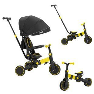 Велосипед триколісний з батьківською ручкою та беговел (2 в 1), TILLY SNAP T-391 grey