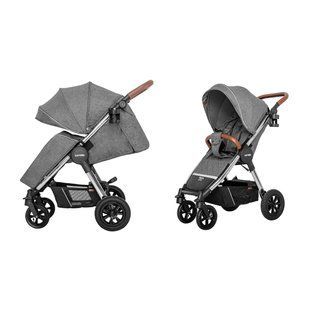 Коляска прогулянкова, візочок Carrello Supra CRL-5510 Carbon Grey, сіра, Карелло Супра, до 22 кг, надувні колеса