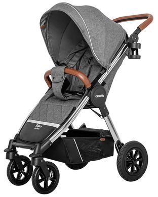 Коляска прогулянкова, візочок Carrello Supra CRL-5510 Carbon Grey, сіра, Карелло Супра, до 22 кг, надувні колеса