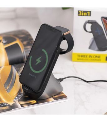 Бездротова зарядка Wireless Charger 3в1, 15W, HYD-H18