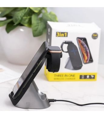 Бездротова зарядка Wireless Charger 3в1, 15W, HYD-H18