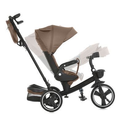 Велосипед триколісний з батьківською ручкою EL CAMINO VECTOR Taupe Beige, поворотне сидіння, дощовик, ME 1162-1