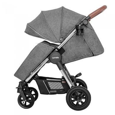 Коляска прогулянкова, візочок Carrello Supra CRL-5510 Carbon Grey, сіра, Карелло Супра, до 22 кг, надувні колеса