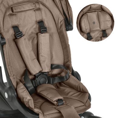 Велосипед триколісний з батьківською ручкою EL CAMINO VECTOR Taupe Beige, поворотне сидіння, дощовик, ME 1162-1