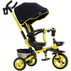 Велосипед трехколесный с родительской ручкой TILLY FLIP T-390/1, складыается, поворотное сиденье, желтый