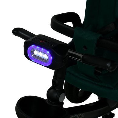 Велосипед триколісний з батьківською ручкою EL CAMINO VECTOR Jade Green, поворотне сидіння, дощовик, ME 1162-1