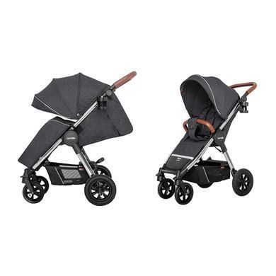 Коляска прогулочная Carrello Supra CRL-5510 Solid Grey, темно-серая, Карелло Супра, до 22 кг, надувные колёса