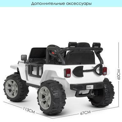Электромобиль детский одноместный джип с мягким сидением M 4282EBLR-1