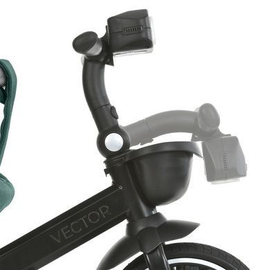 Велосипед триколісний з батьківською ручкою EL CAMINO VECTOR Jade Green, поворотне сидіння, дощовик, ME 1162-1