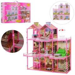Ляльковий будиночок з меблями для ляльок Барбі , 3 поверхи, 109х41х107см см, 6992