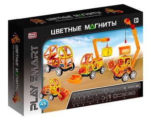 Конструктор магнитный "Цветные магниты" Стройтехника Play Smart, 45 дет., 2428