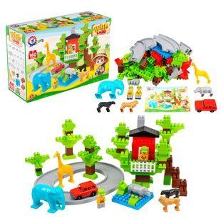 Конструктор для малышей, "Зоопарк", крупные детали, 160шт., Technok Toys 1119