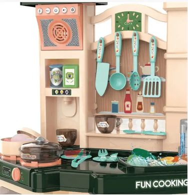 Детская игровая кухня, вода, свет, звук, пар 56 предметов, 848А