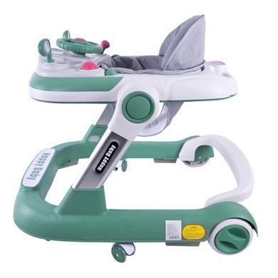 Детские музыкальные ходунки с рулем на игровой панели, Baby Walker BW109 green