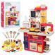 Детская игровая кухня "Spray Kitchen" большая, звук, вода, свет, пар, 80 предметов, 93см, красная, 889-272