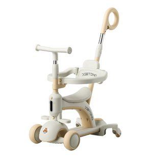 Самокат трансформер з бампером та батьківською ручкою, 3в1, Smart Baby 669 pink