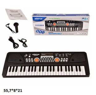 Детский игровой синтезатор 48 клавиш, с микрофоном, аккумулятор, BF-5301C